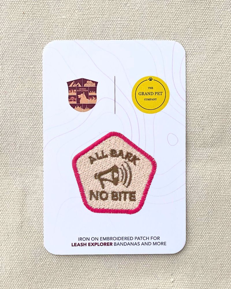 All Bark No Bite embroidered pet patch from The Grand Pet Company Dubai