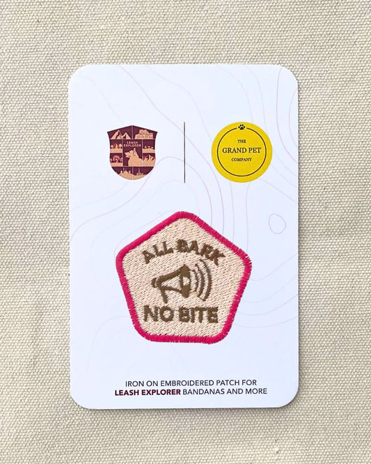 All Bark No Bite embroidered pet patch from The Grand Pet Company Dubai