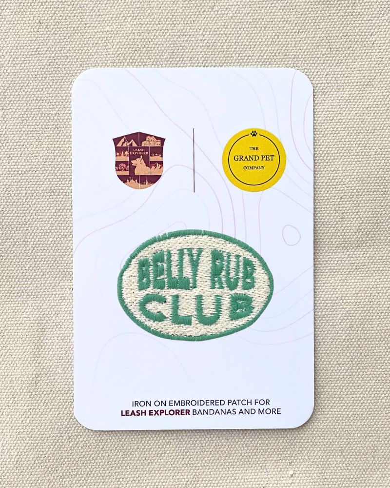 Belly Rub Club embroidered pet patch from The Grand Pet Company Dubai