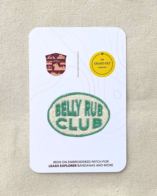 Belly Rub Club embroidered pet patch from The Grand Pet Company Dubai