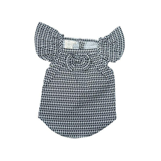 Black and White Houndstooth Pinafore Dress
