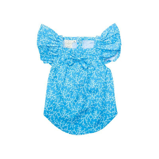 Blue Coral Pinafore Dress