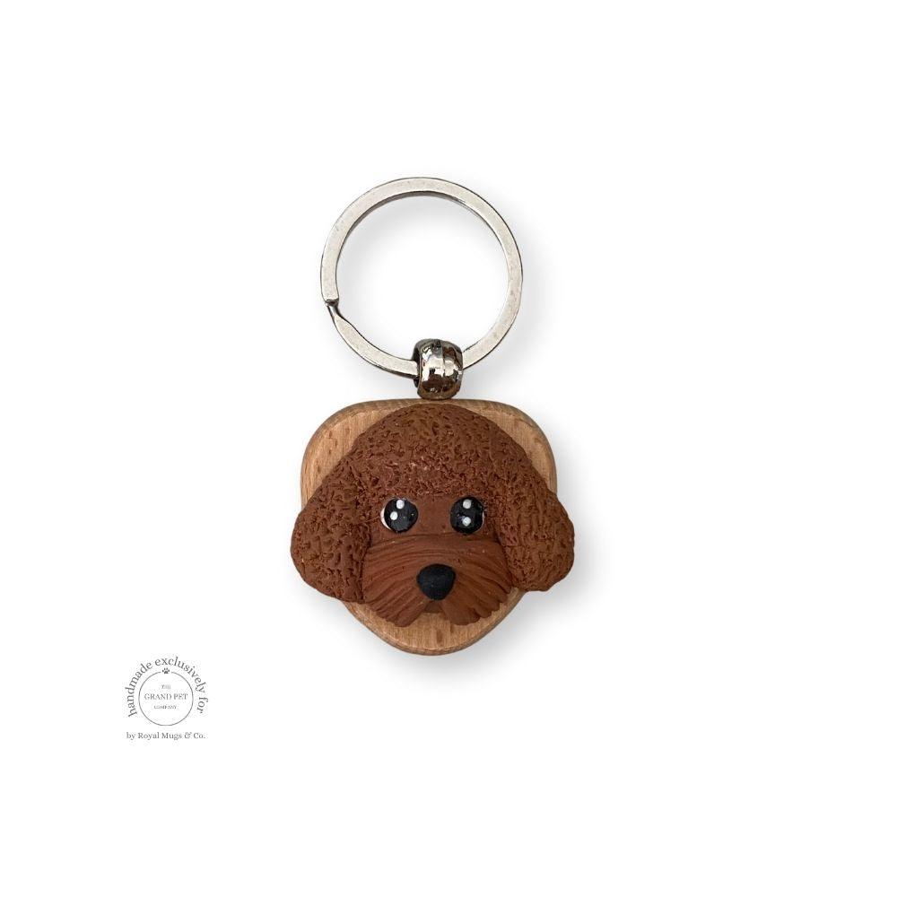 Brown Poodle Keyring