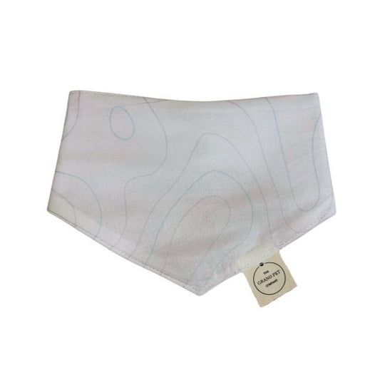 Customisable white bandana with abstract patterns from The Grand Pet Company