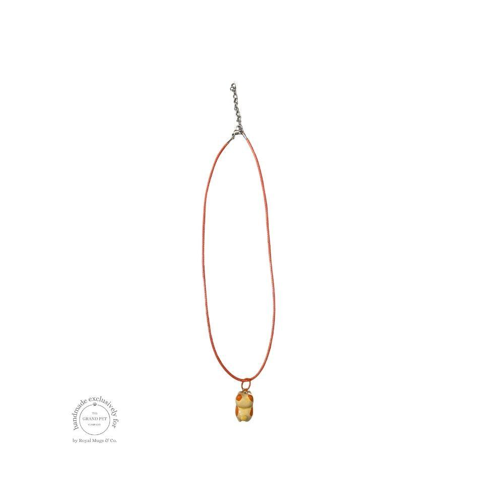 A yellow and orange dotted necklace for cats