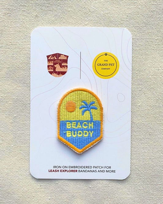 Beach Buddy embroidered pet patch from The Grand Pet Company Dubai