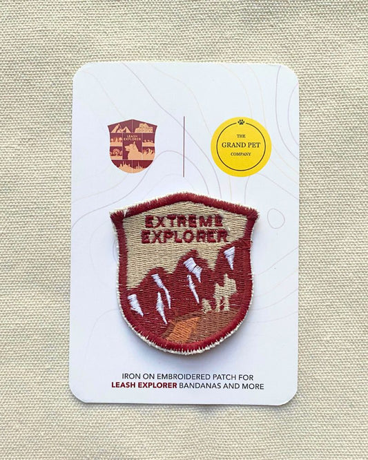 Extreme Explorer embroidered pet patch from The Grand Pet Company Dubai