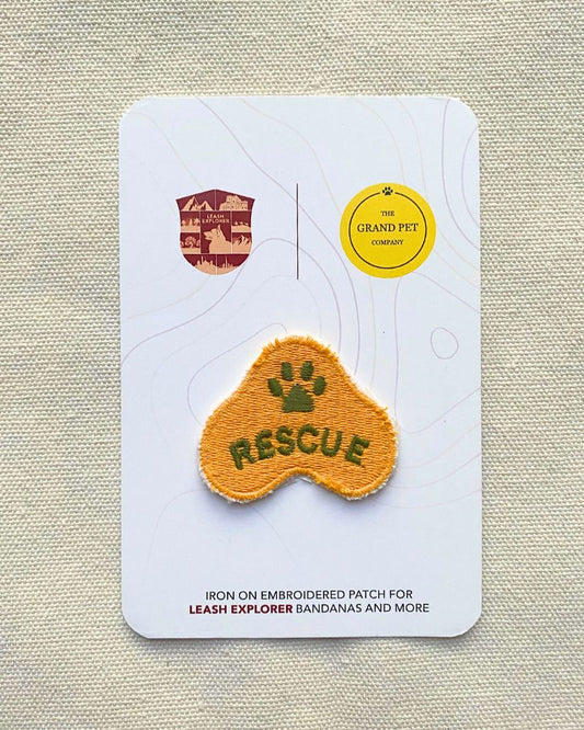 Rescue embroidered pet patch from The Grand Pet Company Dubai