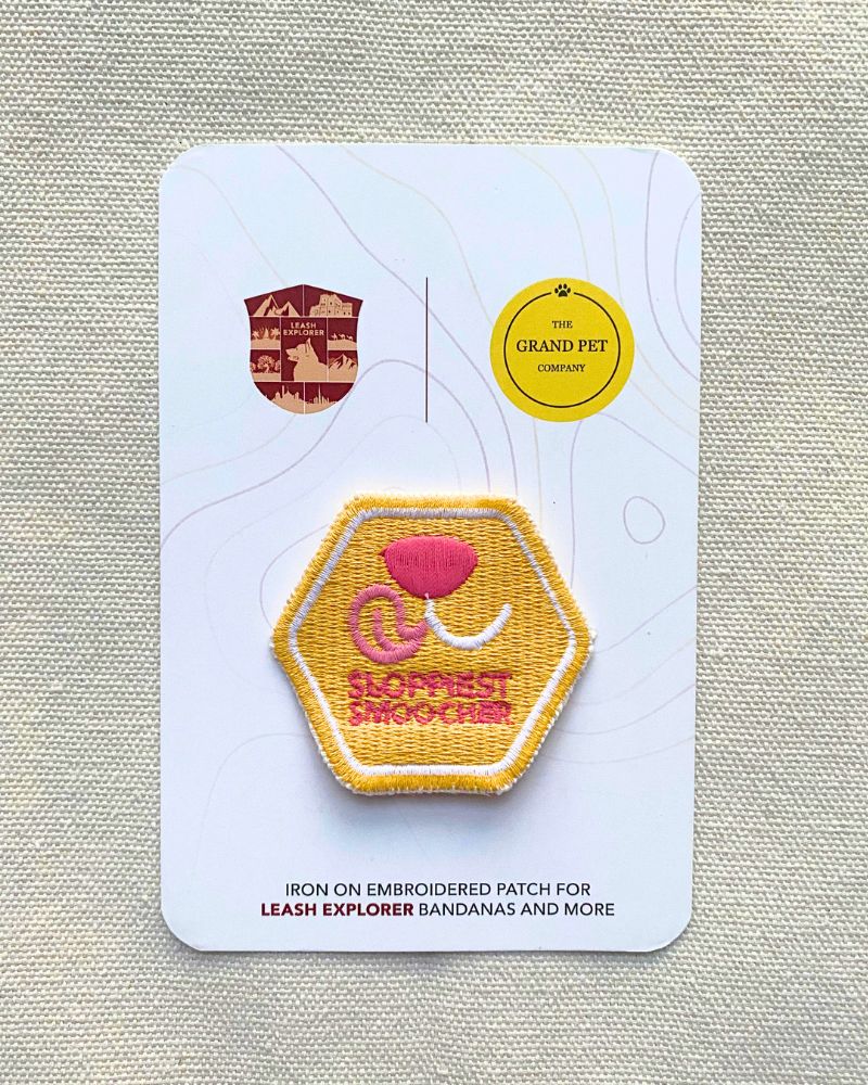 Sloppiest Smoocher embroidered pet patch from The Grand Pet Company Dubai
