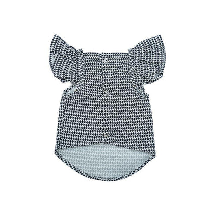 Black and White Houndstooth Pinafore Dress