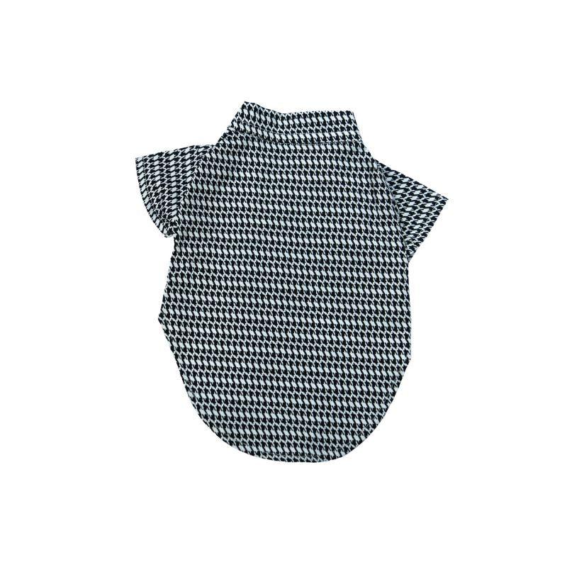 Black and White Houndstooth Two Button Shirt