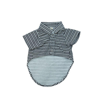 Black and White Houndstooth Two Button Shirt