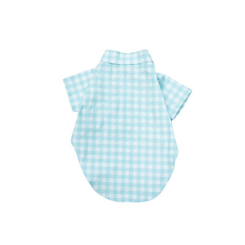 Blue Gingham Two Button Shirt