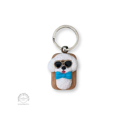 Coolest Poodle with Sunglasses Keyring