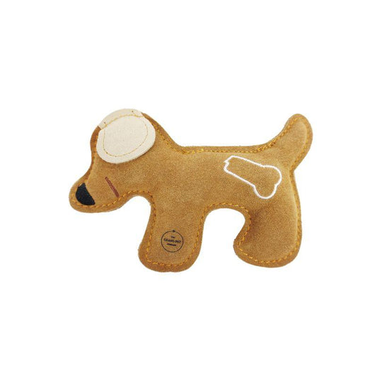 Dan Dog Leather Squeaker Toy