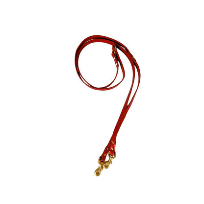 Deep Red Three-Way Leather Dog Lead