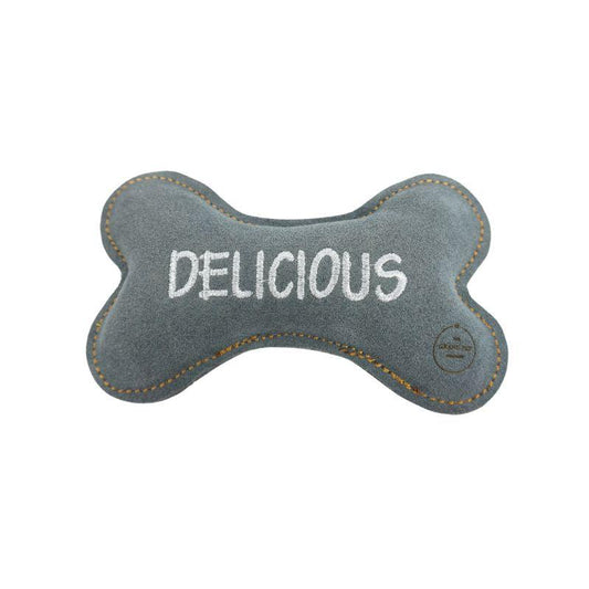 Delicious Bone Leather Squeaker Toy