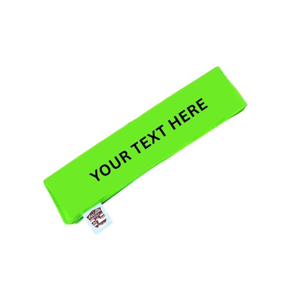 Green dog and cat leash sleeve with customisable text from The Grand Pet Company