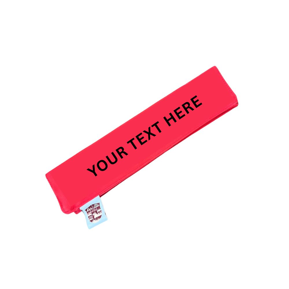 Red dog and cat leash sleeve with customisable text from The Grand Pet Company