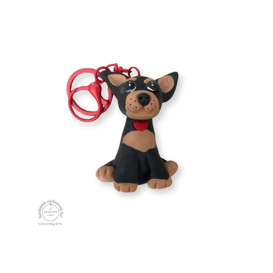 Loving Dog Key Chain Red