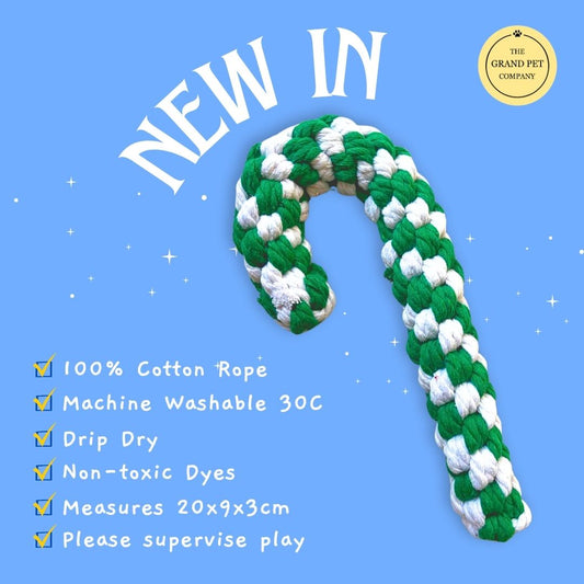 Peppermint Candy Cane Rope Dog Toy