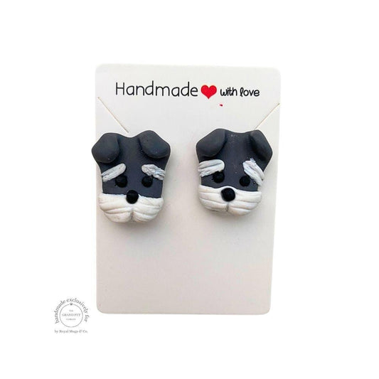 Schnauzer Pup Stud Earrings