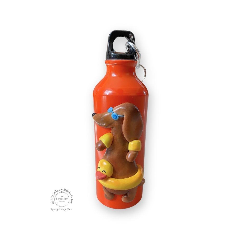 Swimming Time Doggy Orange Water Bottle 750ml