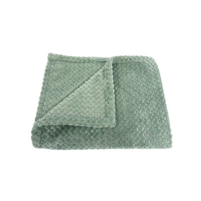 Park Life Green Patterned Fur Blanket